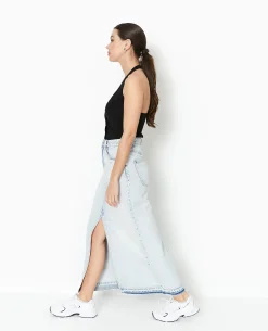 Jupe Longue En Jean - Bleu Clair