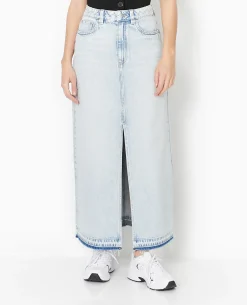 Jupe Longue En Jean - Bleu Clair
