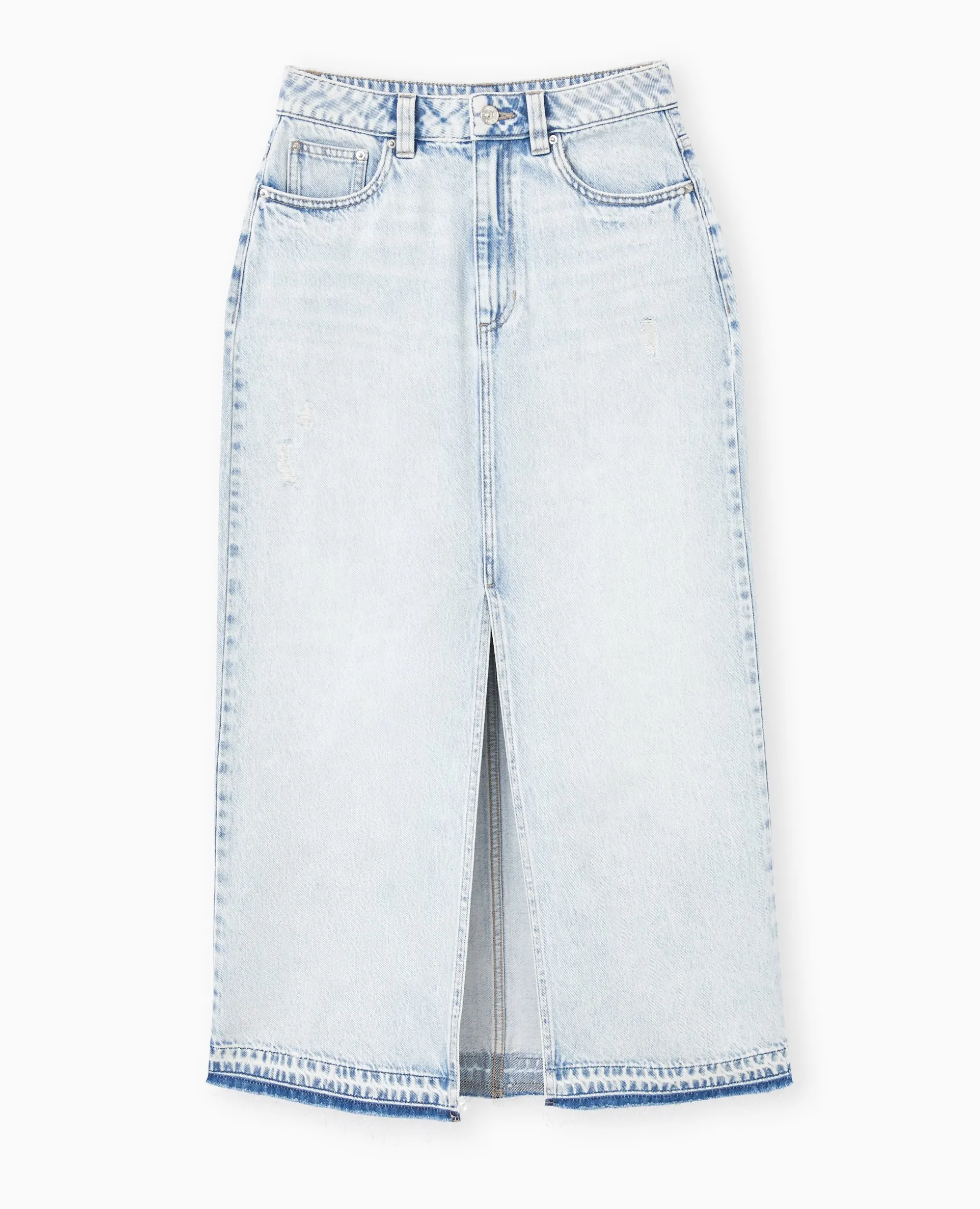 Jupe Longue En Jean - Bleu Clair