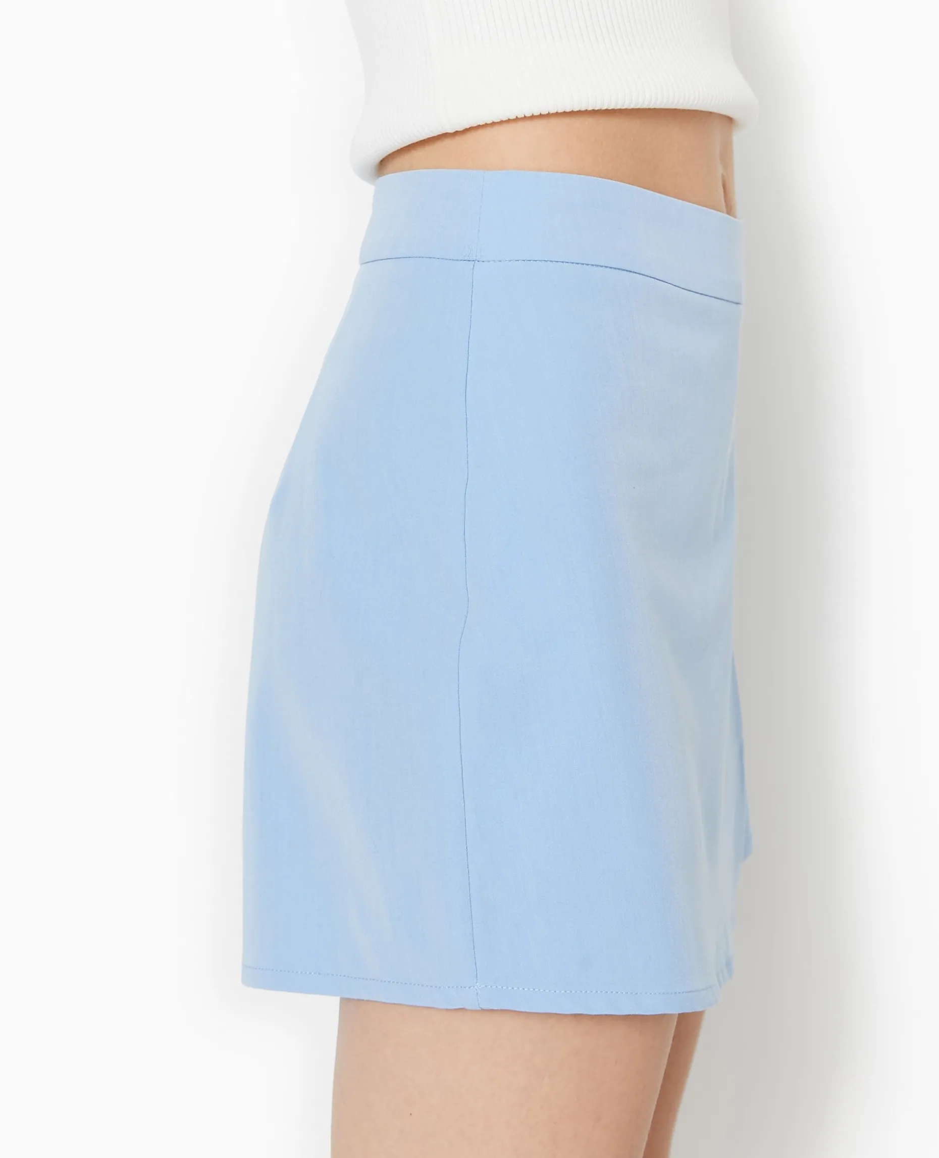 Jupe-short Avec Pan Asymétrique - Bleu Clair