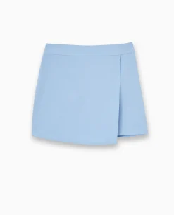 Jupe-short Avec Pan Asymétrique - Bleu Clair