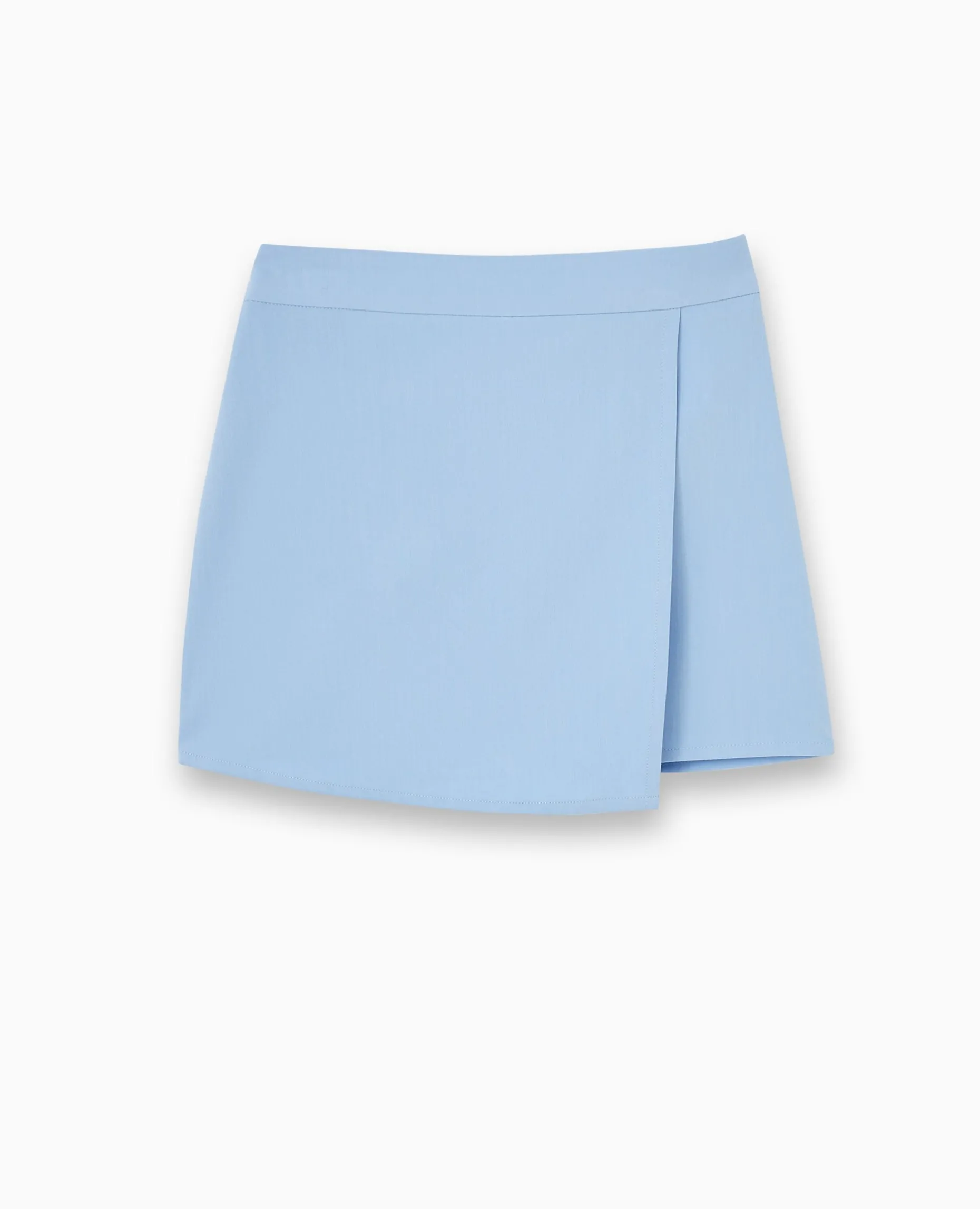 Jupe-short Avec Pan Asymétrique - Bleu Clair