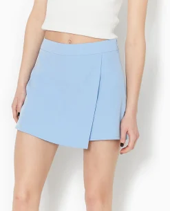 Jupe-short Avec Pan Asymétrique - Bleu Clair
