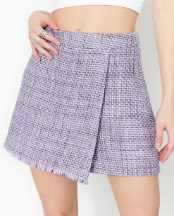Jupe-short En Tweed - Lilas