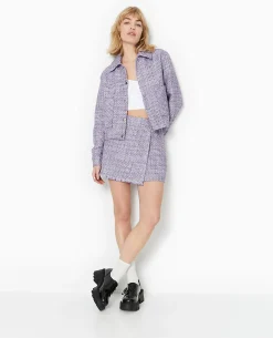 Jupe-short En Tweed - Lilas