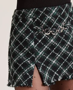 Jupe-short En Tweed - Vert