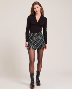 Jupe-short En Tweed - Vert