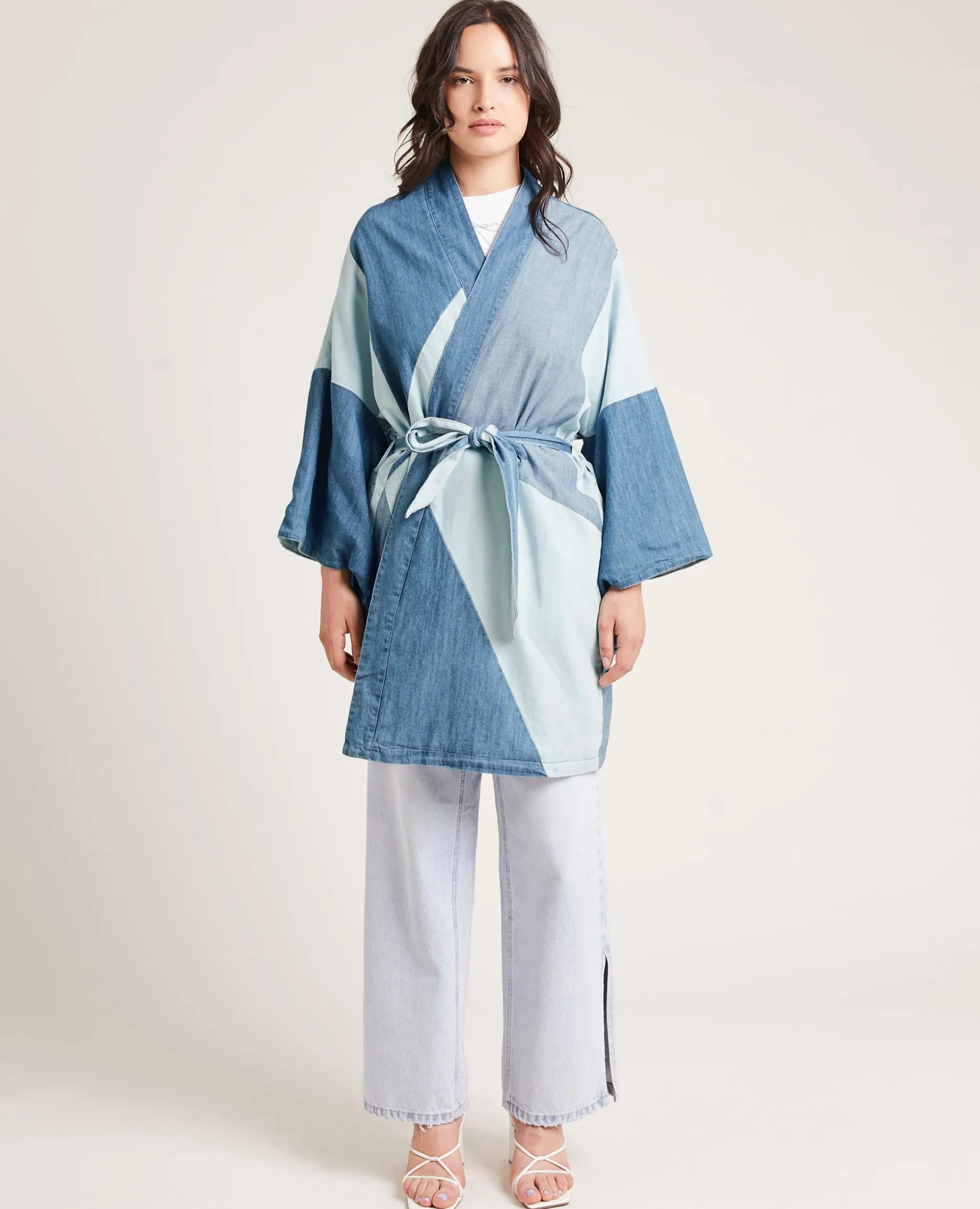 Kimono En Jean 3 Couleurs - Blanc