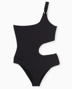 Maillot De Bain 1 Piè;ce Asymétrique Avec Cut Out - Noir