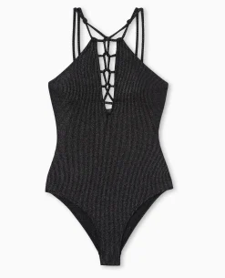 Maillot De Bain 1 Piè;ce Avec Laçage - Noir
