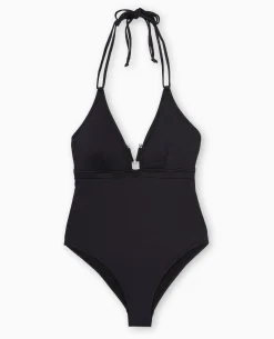 Maillot De Bain 1 Piè;ce Triangle Décolleté V - Noir