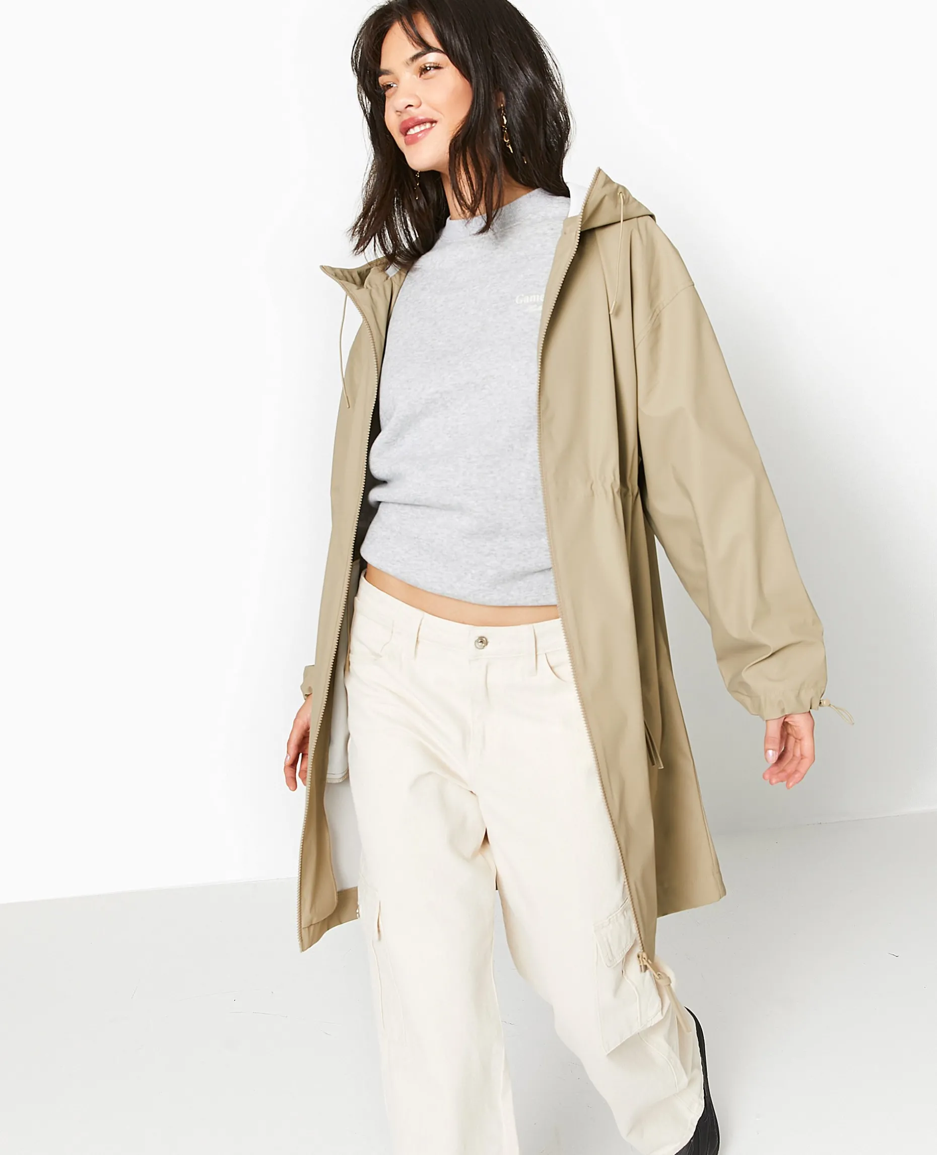Manteau De Pluie Avec Capuche - Vert Kaki