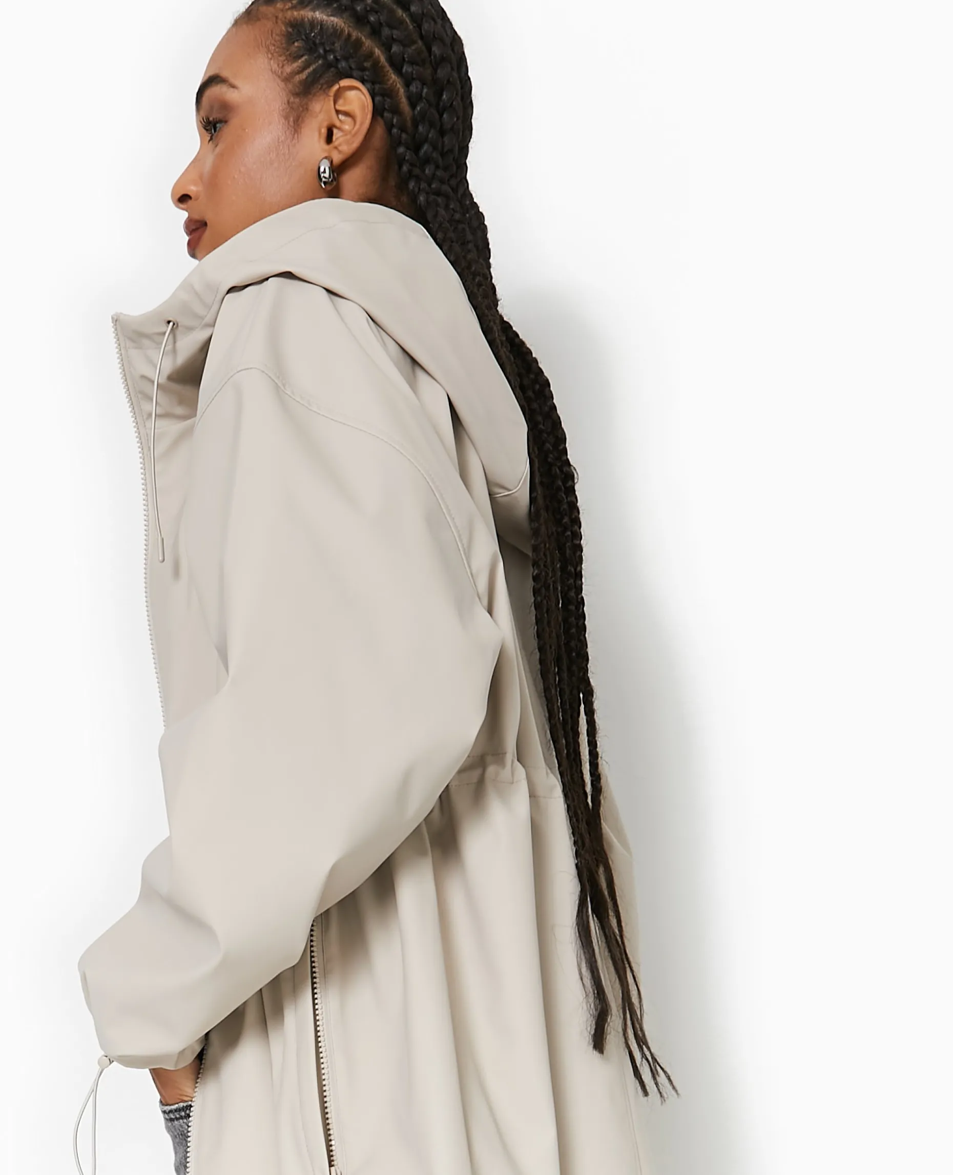 Manteau De Pluie Avec Capuche - Beige
