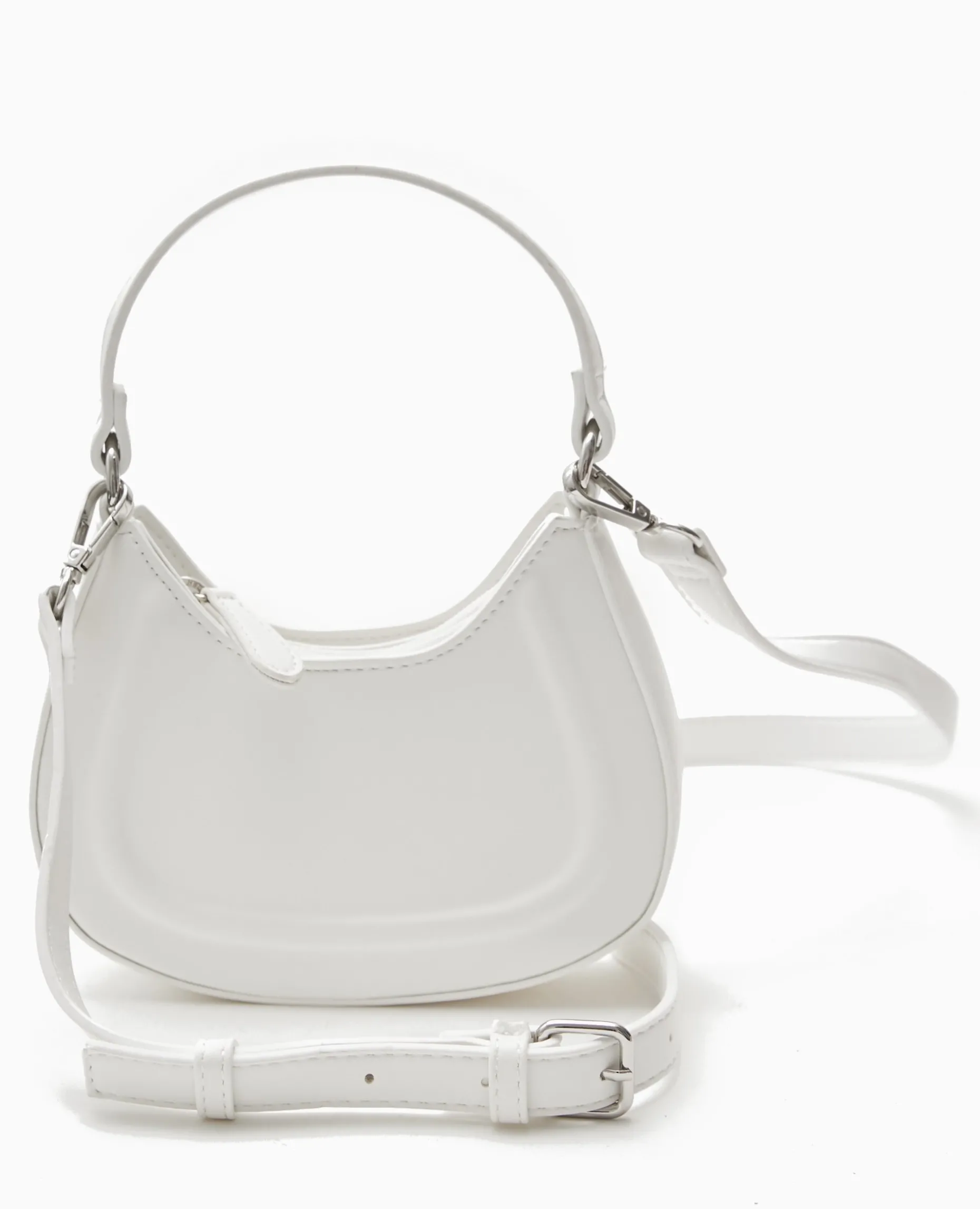 Mini Sac Rigide Forme Demi-lune - Blanc