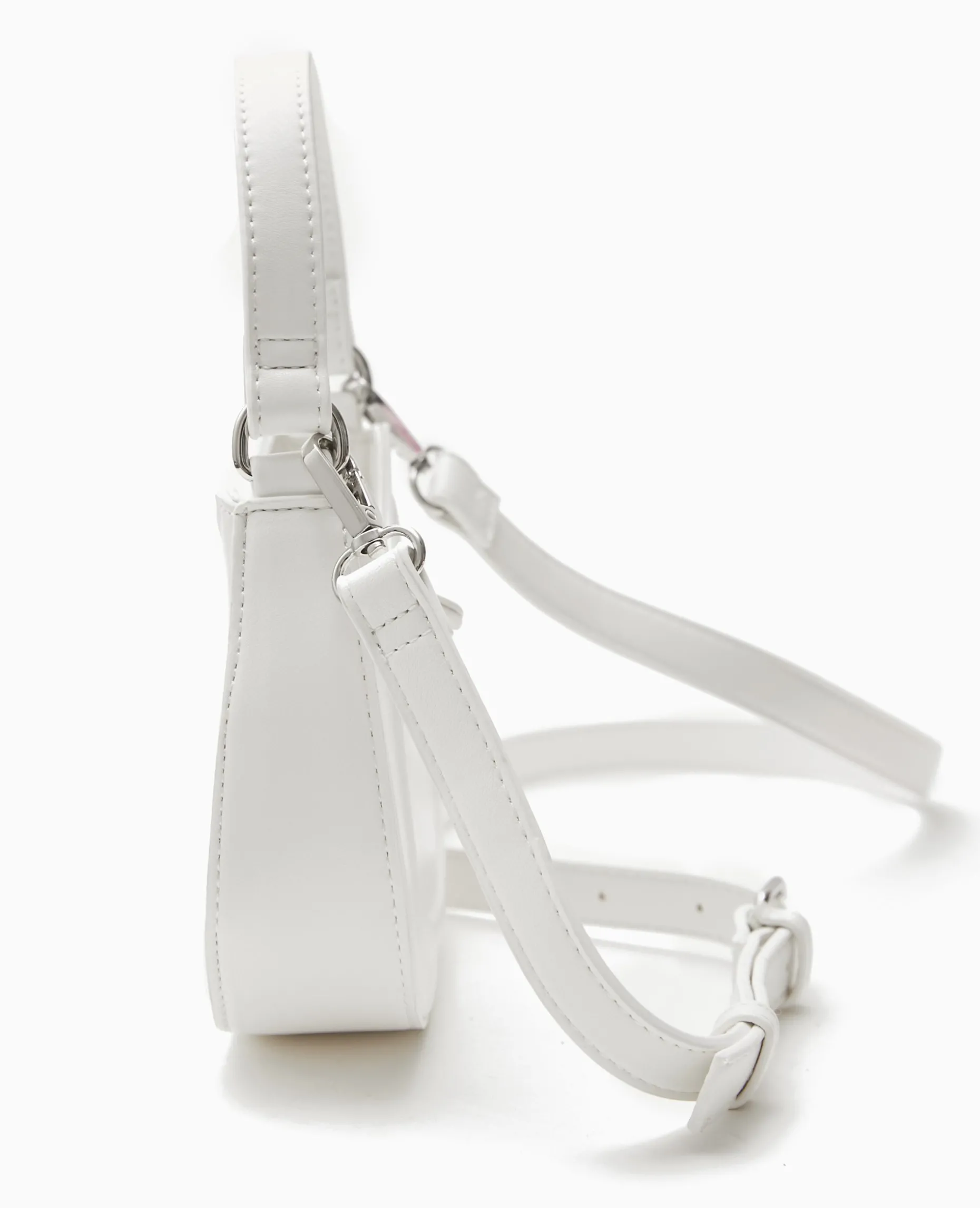 Mini Sac Rigide Forme Demi-lune - Blanc