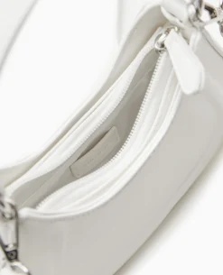 Mini Sac Rigide Forme Demi-lune - Blanc