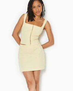 Mini-jupe Taille Basse - Beige