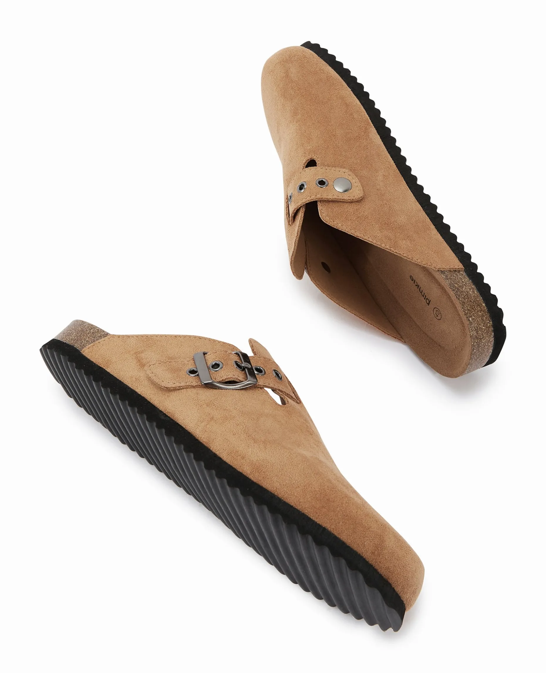 Mules Fermées Esprit Sabot En Suédine - Camel