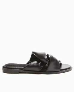 Mules Plates Avec Brides Entremêlées - Noir