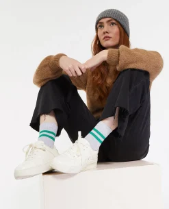 Paire De Chaussettes Avec Bandes Contrastées - Gris Clair