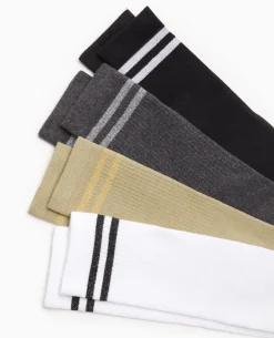 Paire De Chaussettes Avec Bandes Lurex - Gris Foncé