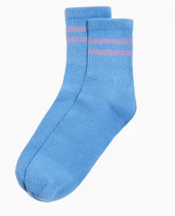 Paire De Chaussettes Avec Bandes - Bleu