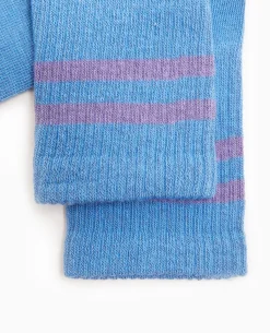 Paire De Chaussettes Avec Bandes - Bleu