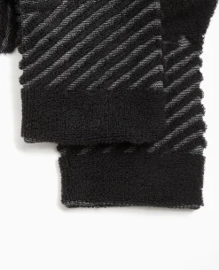 Paire De Chaussettes Avec Rayures Maille Bouclette - Noir
