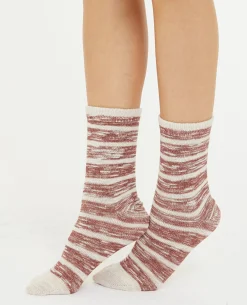 Paire De Chaussettes Bicolores Effet Rayé - Taupe