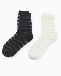Paire De Chaussettes Bi-matiè;re - Blanc