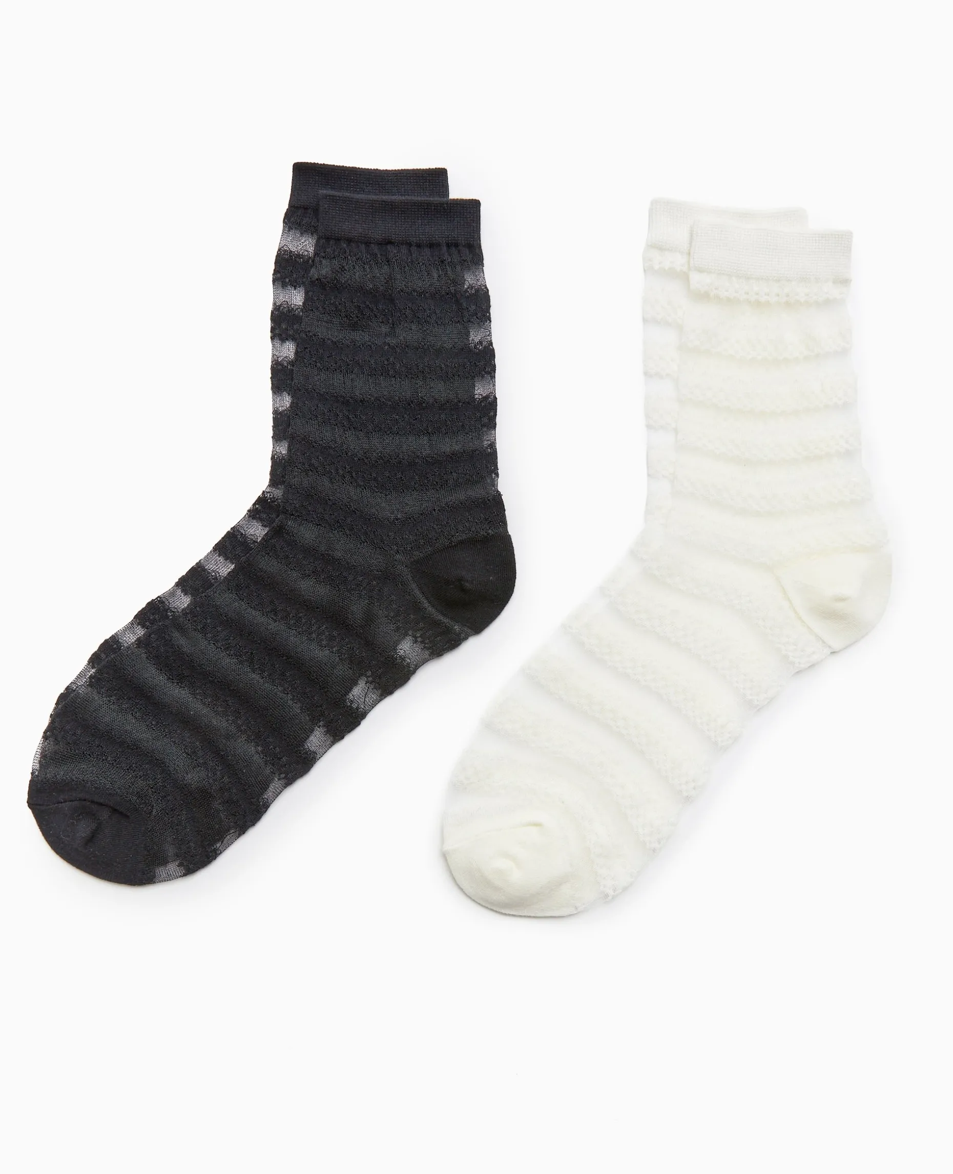 Paire De Chaussettes Bi-matiè;re - Blanc