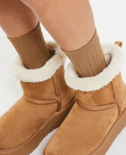 Paire De Chaussettes En Maille Fantaisie Ajourée - Camel