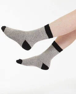 Paire De Chaussettes En Maille Mélangée - Noir