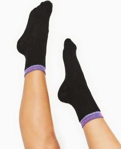 Paire De Chaussettes En Maille Bouclette - Noir