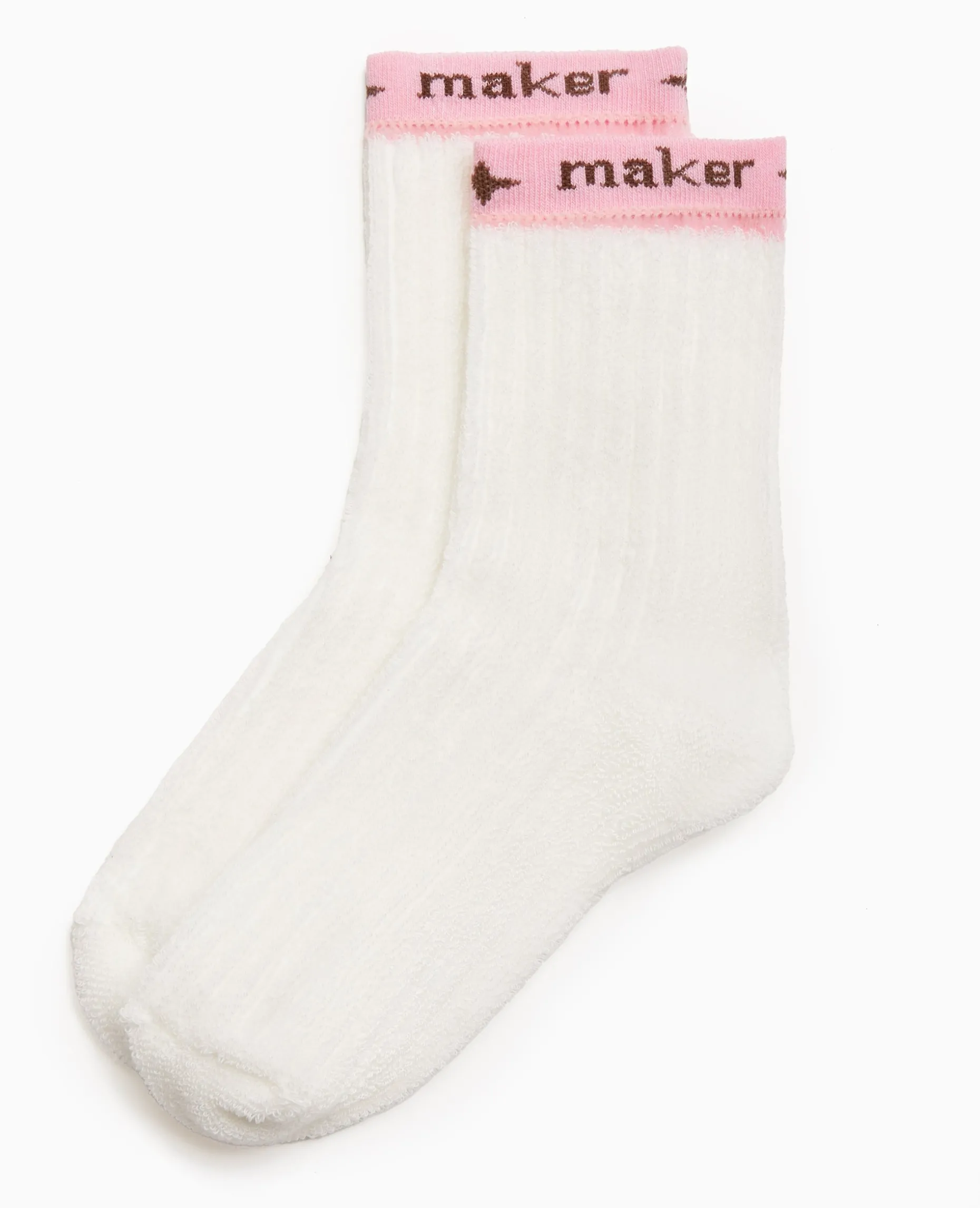 Paire De Chaussettes En Maille Bouclette - Blanc