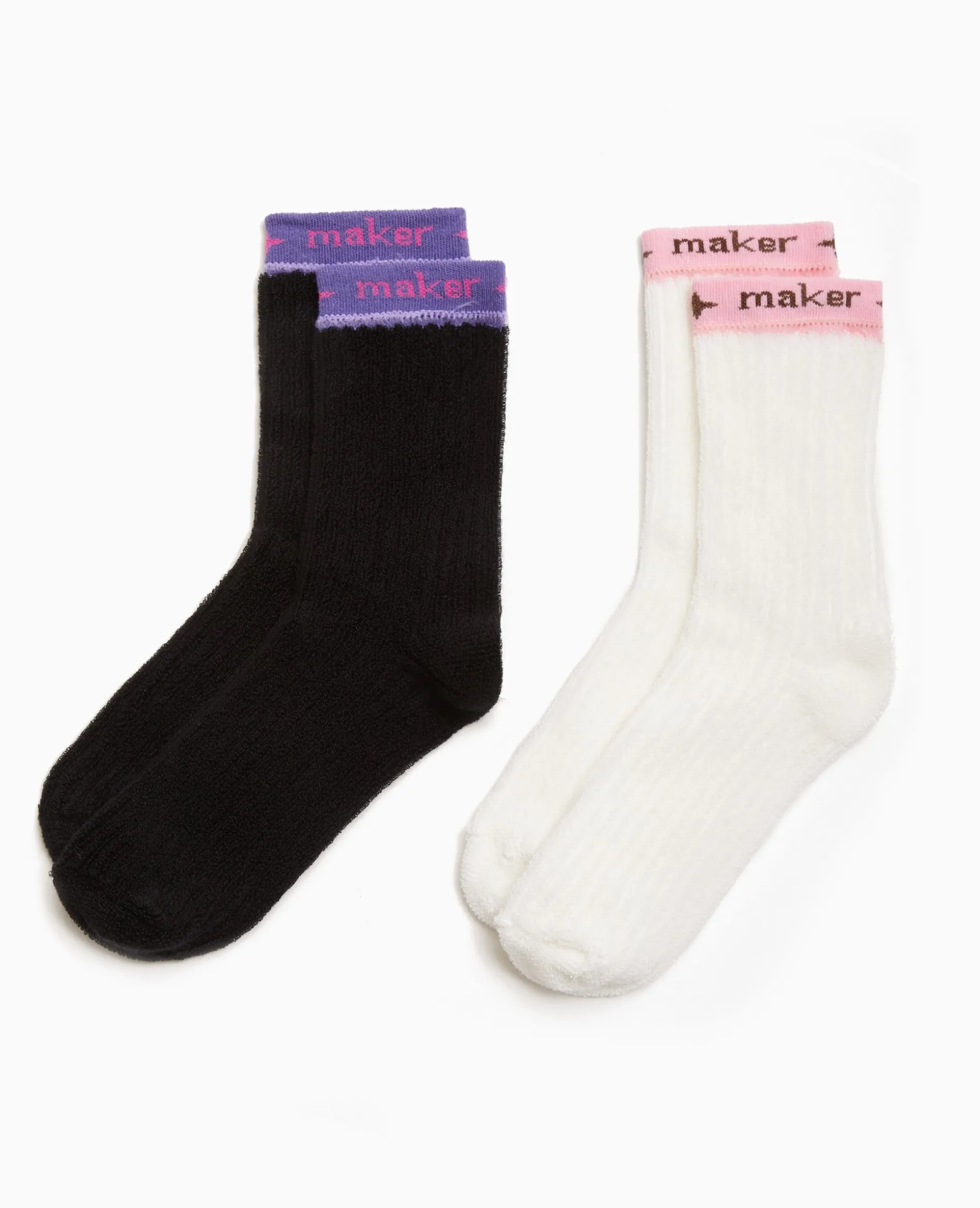 Paire De Chaussettes En Maille Bouclette - Blanc