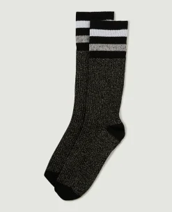 Paire De Chaussettes Hautes Avec Lurex - Noir