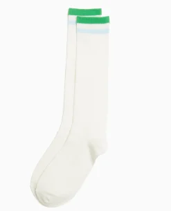 Paire De Chaussettes Hautes Avec Bandes Couleur - Vert