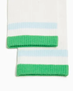 Paire De Chaussettes Hautes Avec Bandes Couleur - Vert