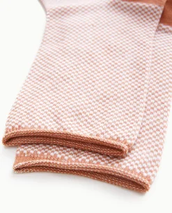 Paire De Chaussettes Mini-damiers - Marron