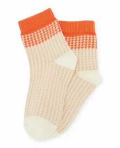Paire De Chaussettes Motif Pied-de-poule - Beige