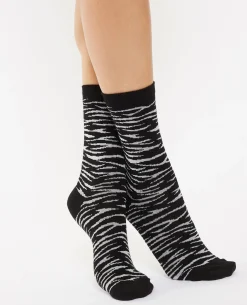 Paire De Chaussettes Zébrées - Noir