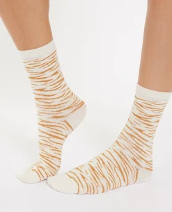 Paire De Chaussettes Zébrées - Blanc