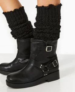 Paire De Guêtres En Maille Fantaisie - Noir