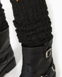 Paire De Guêtres En Maille Fantaisie - Noir
