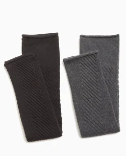 Paire De Guêtres En Maille Chevrons - Noir