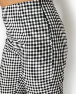 Pantalon 7/8 Motif Vichy - Noir