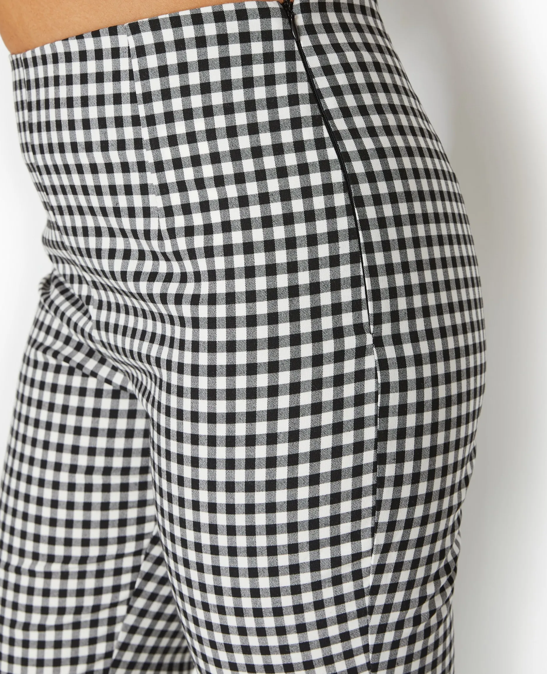 Pantalon 7/8 Motif Vichy - Noir