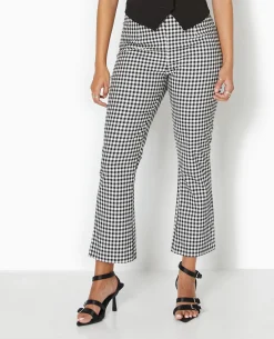 Pantalon 7/8 Motif Vichy - Noir