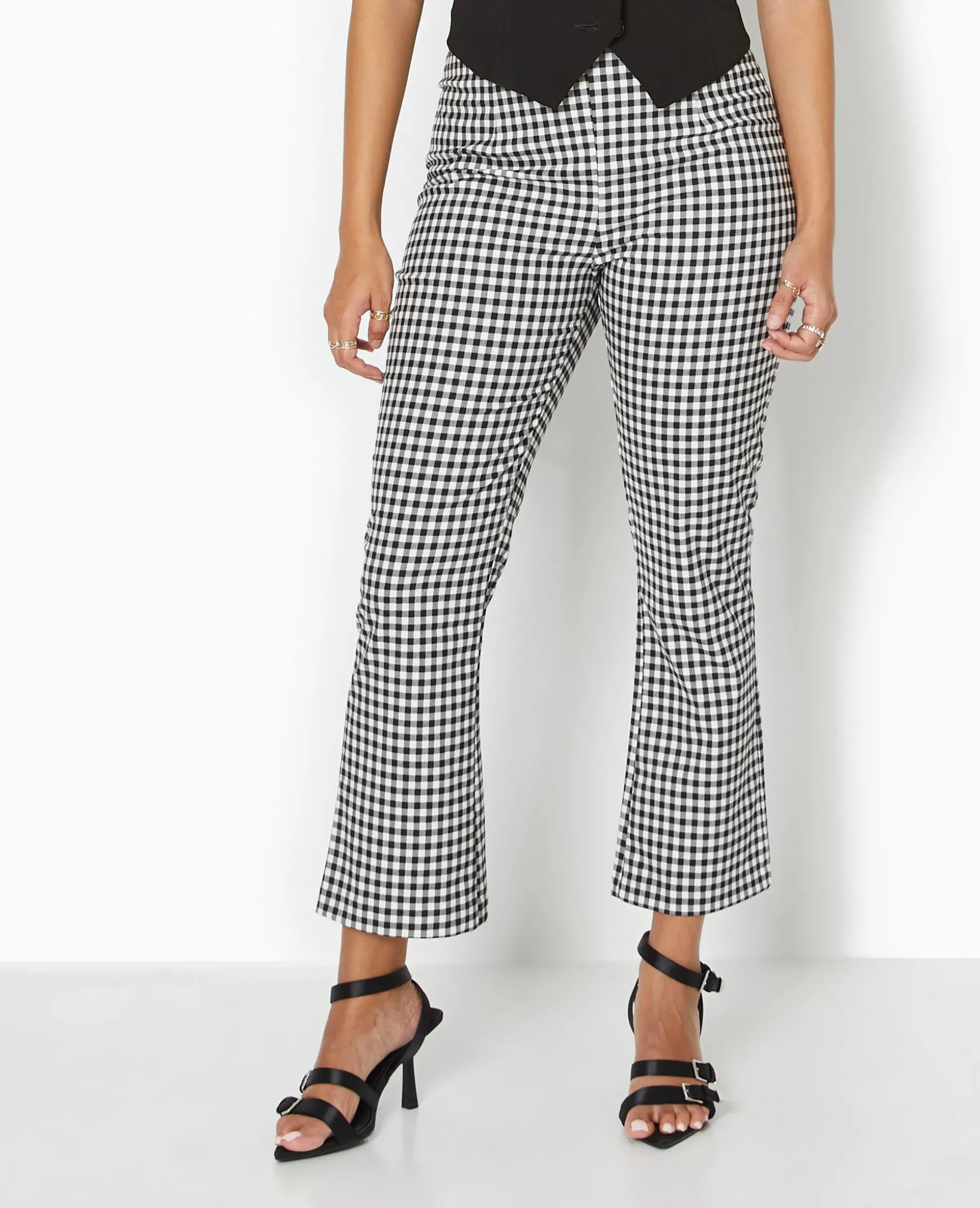 Pantalon 7/8 Motif Vichy - Noir